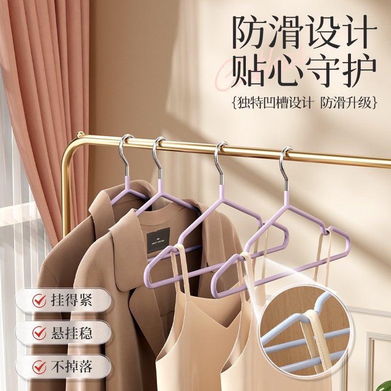 Non-Slip Dipped Plastic Clothes Hanger Clothes Rack Household Thickened Clothes Bracing Seamless Clothes Hanger - Image 4